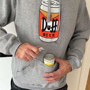 The Simpsons “Duff” Hoodie with Koozie and bottle opener